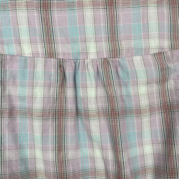 Sundance Willa Tulip Wrap Midi Dress Size 14 Plaid Check Purple Lavender Pockets - Picture 8 of 14